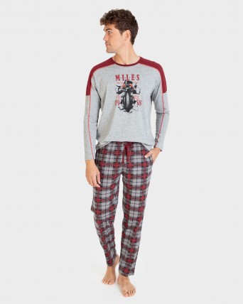Pijama de hombre pantalon largo y 100% algodón