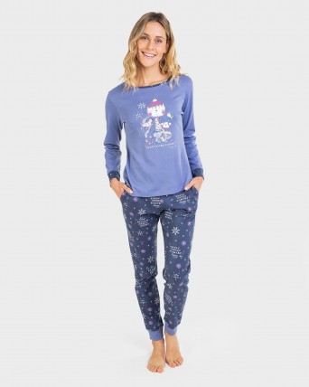 Pijama de dona 100% cotó amb puny