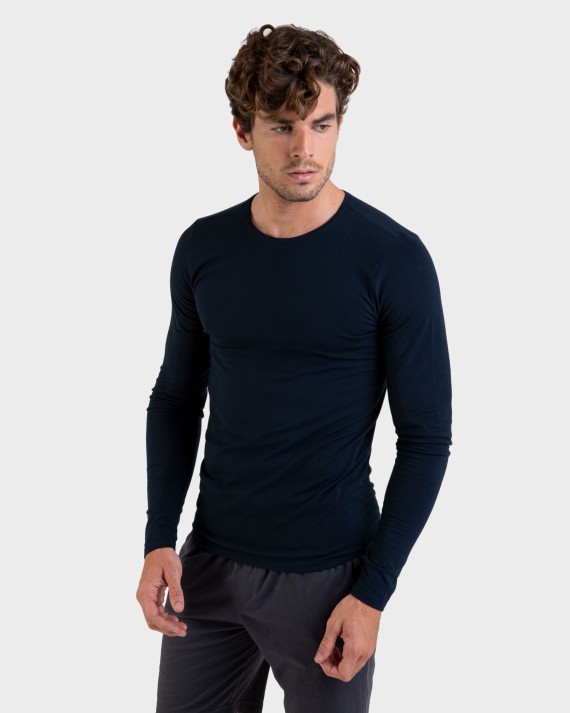 Camiseta de hombre manga larga y cuello redondo