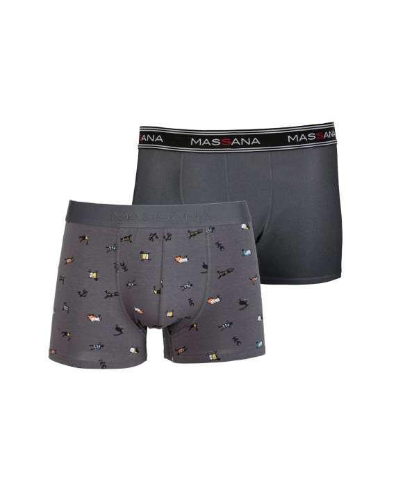 Pack 2 boxers en gris