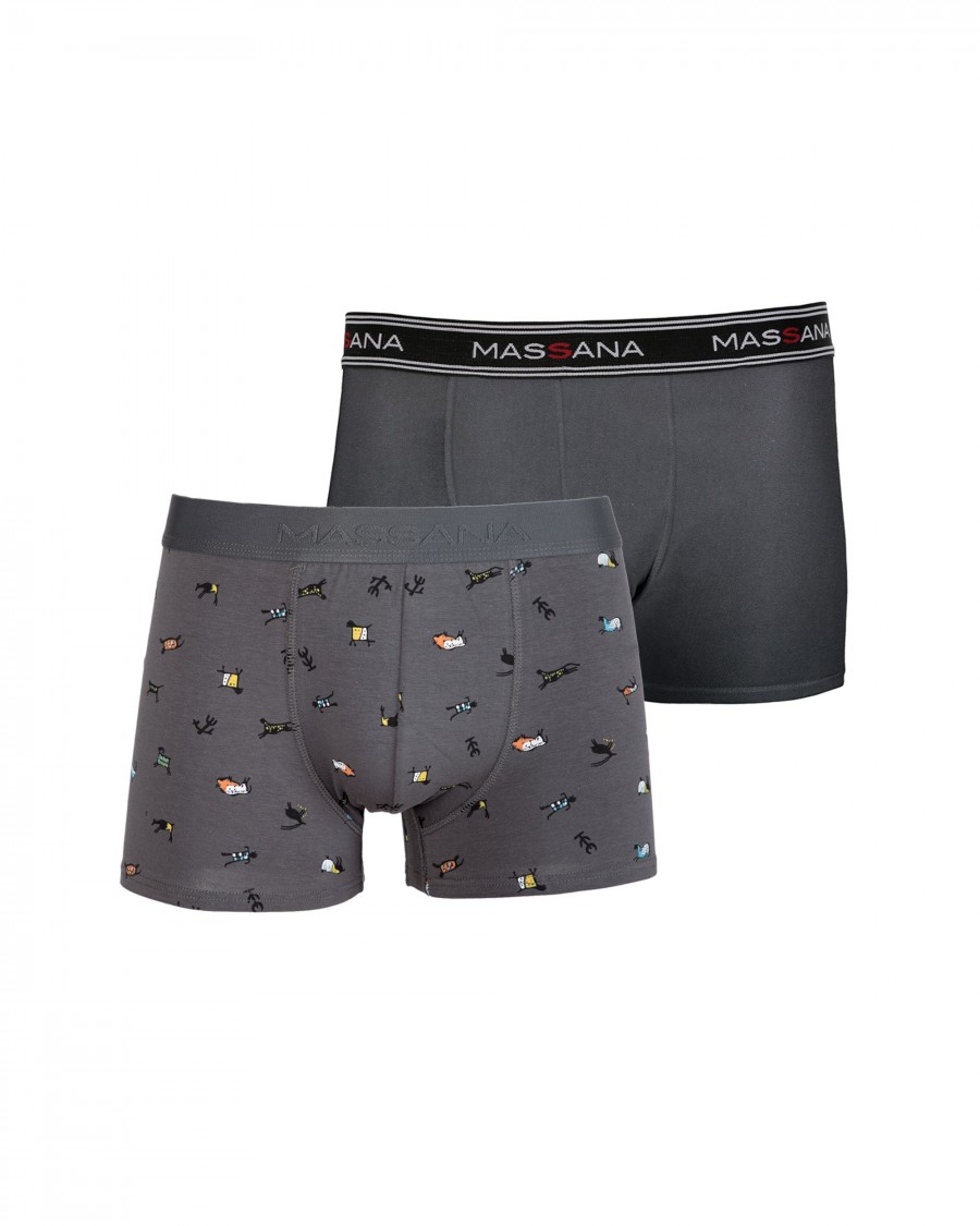 Pack 2 boxers en gris