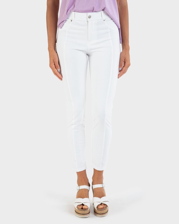 Pantalons de dona elàstic blanc