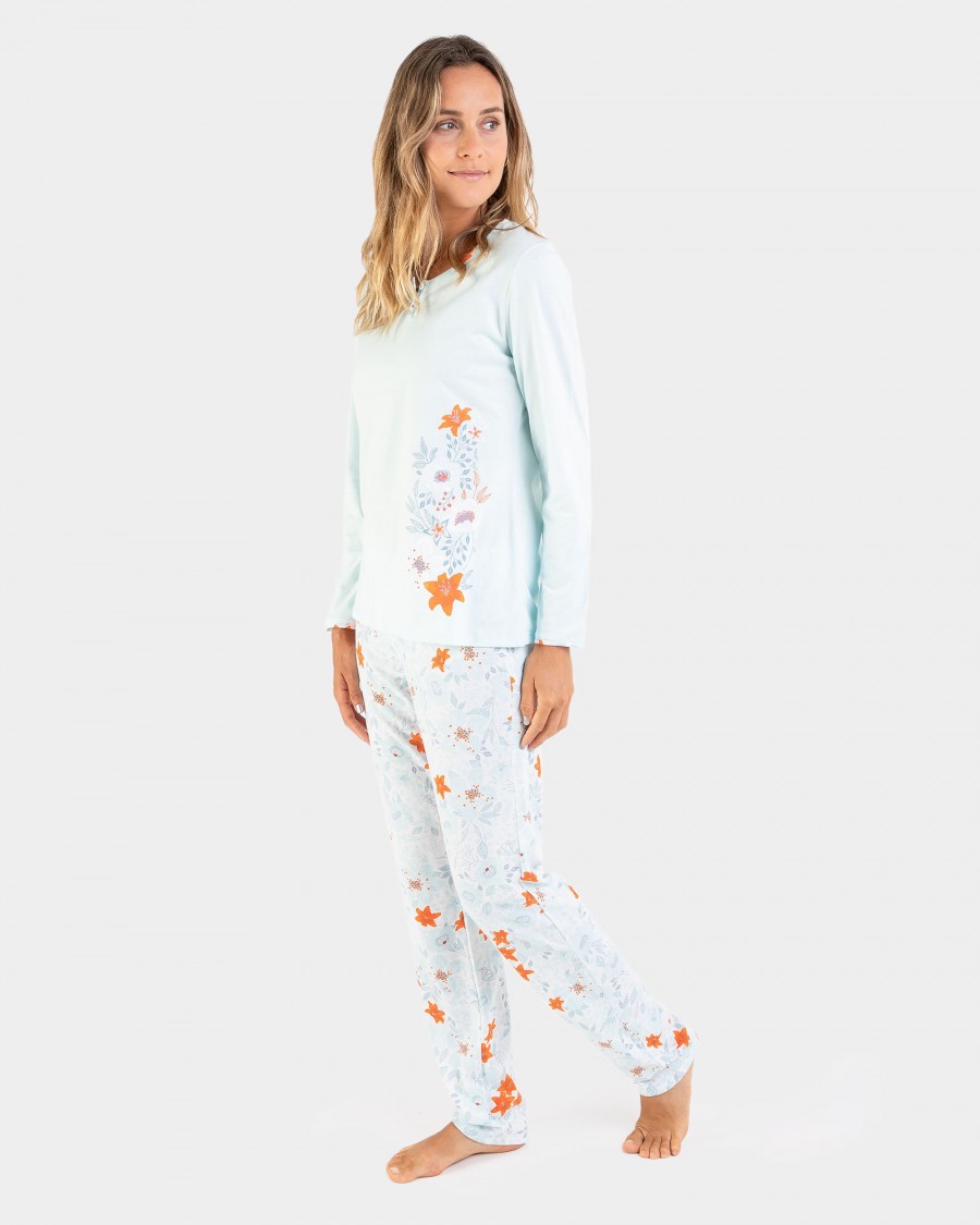 Pijama de mujer 100% algodón largo