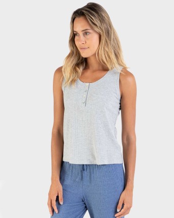 Samarreta de dona sense mànigues gris