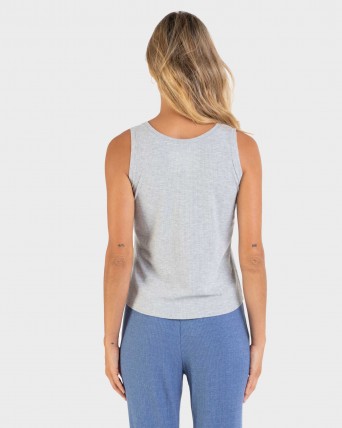 Camiseta de mujer sin mangas gris