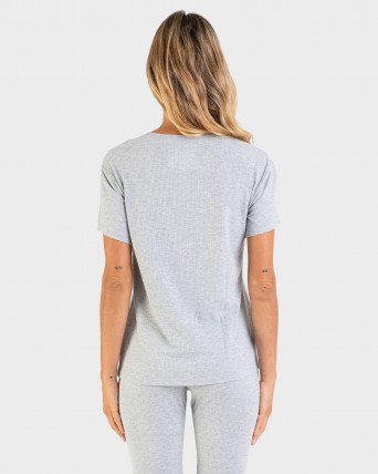 Camiseta de mujer manga corta gris