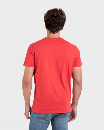 Camiseta de hombre 100% algodón  magenta