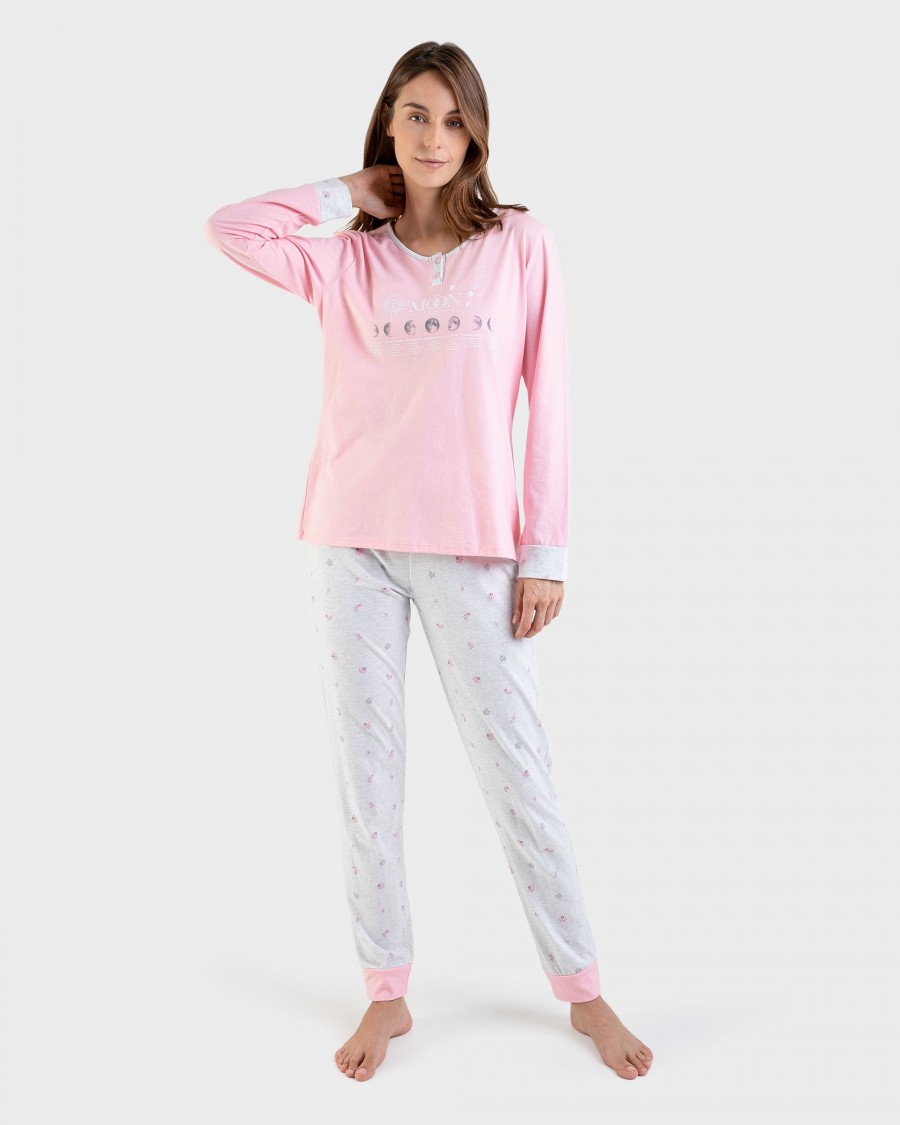 Pijama de mujer largo 100% algodón