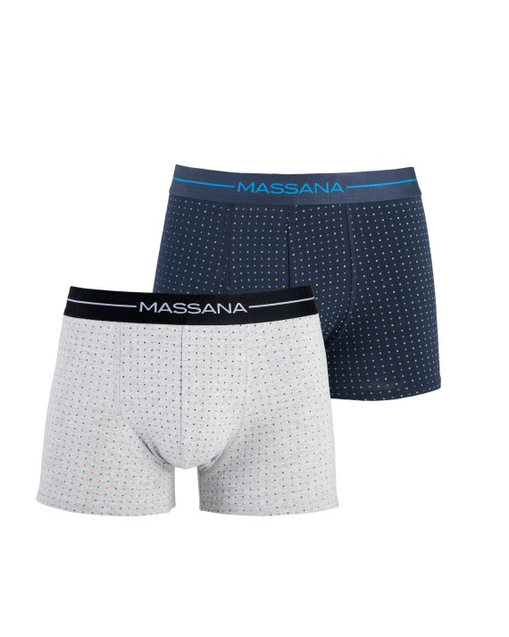 Pack de dos boxers de punto de hombre gris y azul