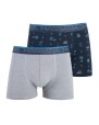 Pack de dos boxers de punto de hombre gris y azul estampado
