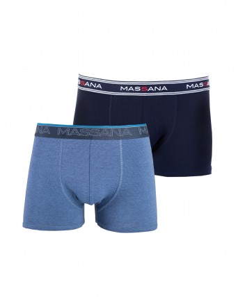 Pack de dos boxers de punto de hombre azul claro y oscuro