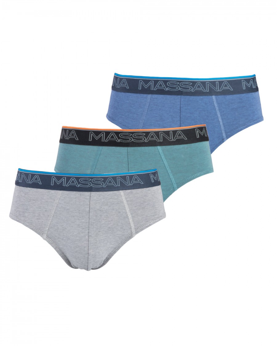 Pack de tres slips de hombre microlistado en varios colores