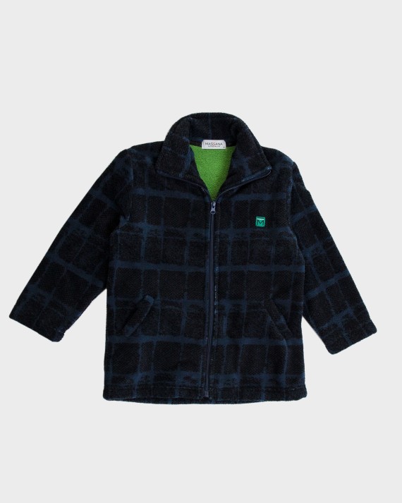 Bata polar de cuadro de niño