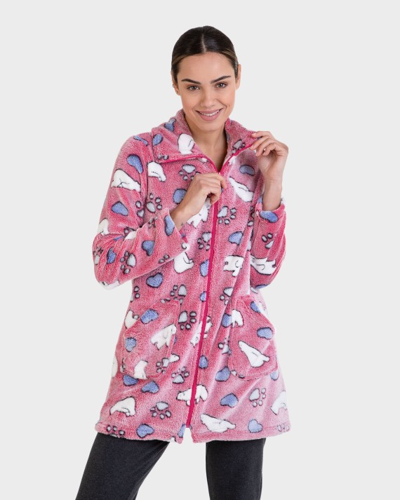Bata de mujer tejido polar osos