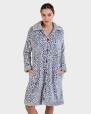 Bata llarga de dona teixit polar animal print