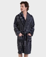 Bata de hombre tejido polar cenefas