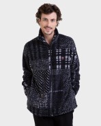 Bata corta de hombre tejido polar cenefas