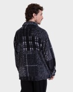 Bata corta de hombre tejido polar cenefas