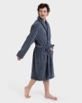 Bata de hombre tejido polar geométrico gris