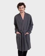 Bata d'home teixit pelfa grisa