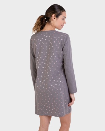 Camisón manga larga tejido flamé
