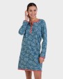 Camisola pispa llarga blau petroli estampat all over