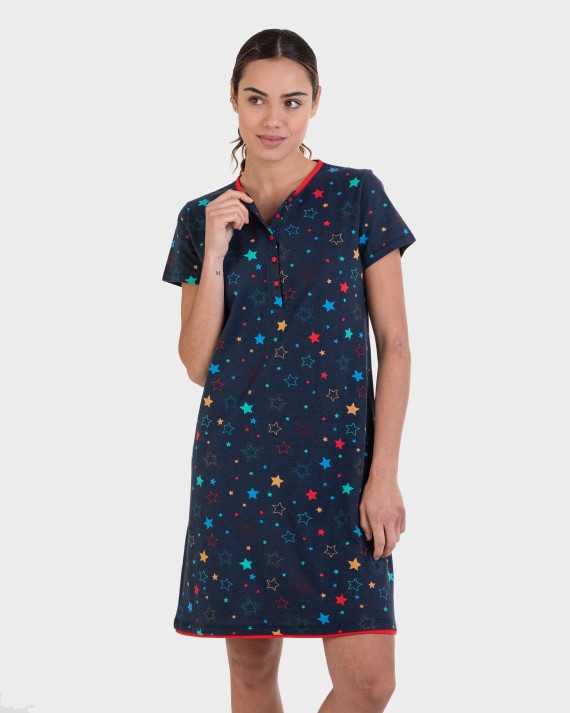 Camisón manga corta estampado estrellas