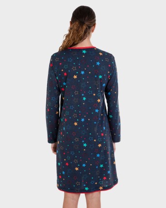 Camisón manga larga estampado estrellas