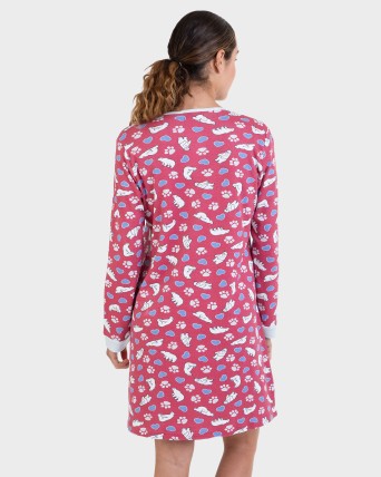 Camisón de manga larga estampado osos