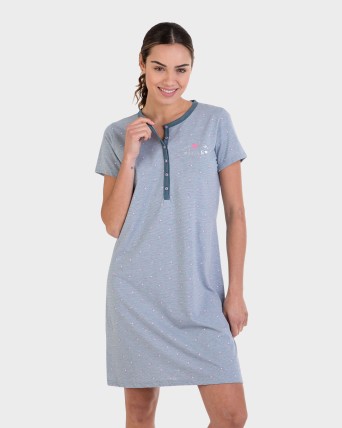 Camisón manga corta micro...