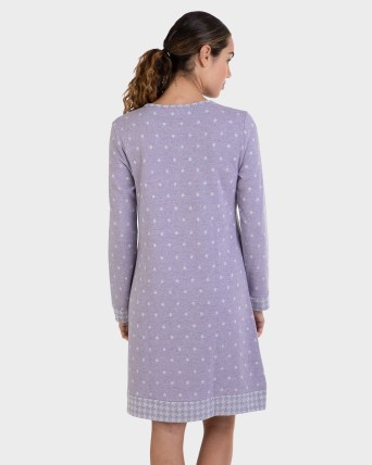 Camisón manga larga punto rosa