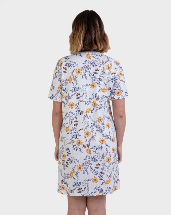 Camisola de màniga curta blanc estampat floral