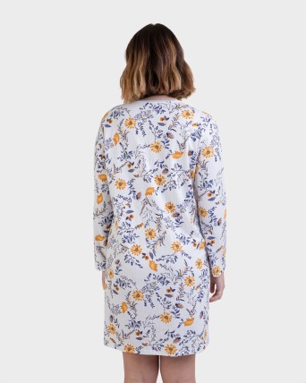 Camisola de màniga llarga blanc estampat floral