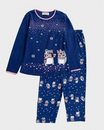 Pijama de niña estampado ositos