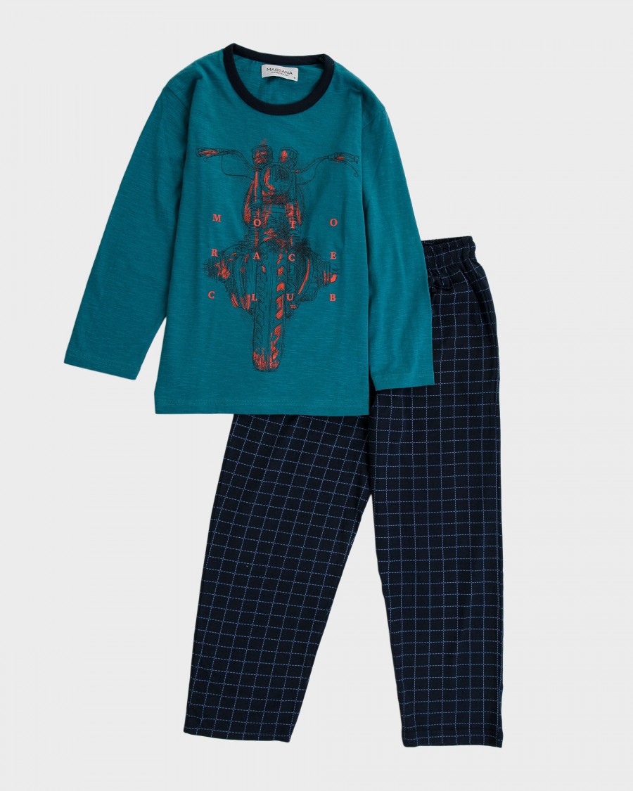 Pijama de niño estampado motos