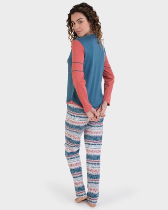 Pijama largo 100% algodón estampado zorros