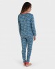 Pijama largo 100% algodón estampado all over