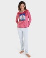Pijama llarg polar estampat ossos