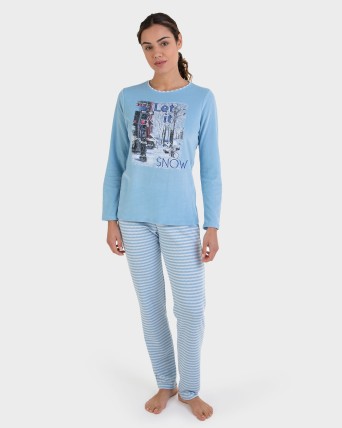 Pijama llarg vellut blau
