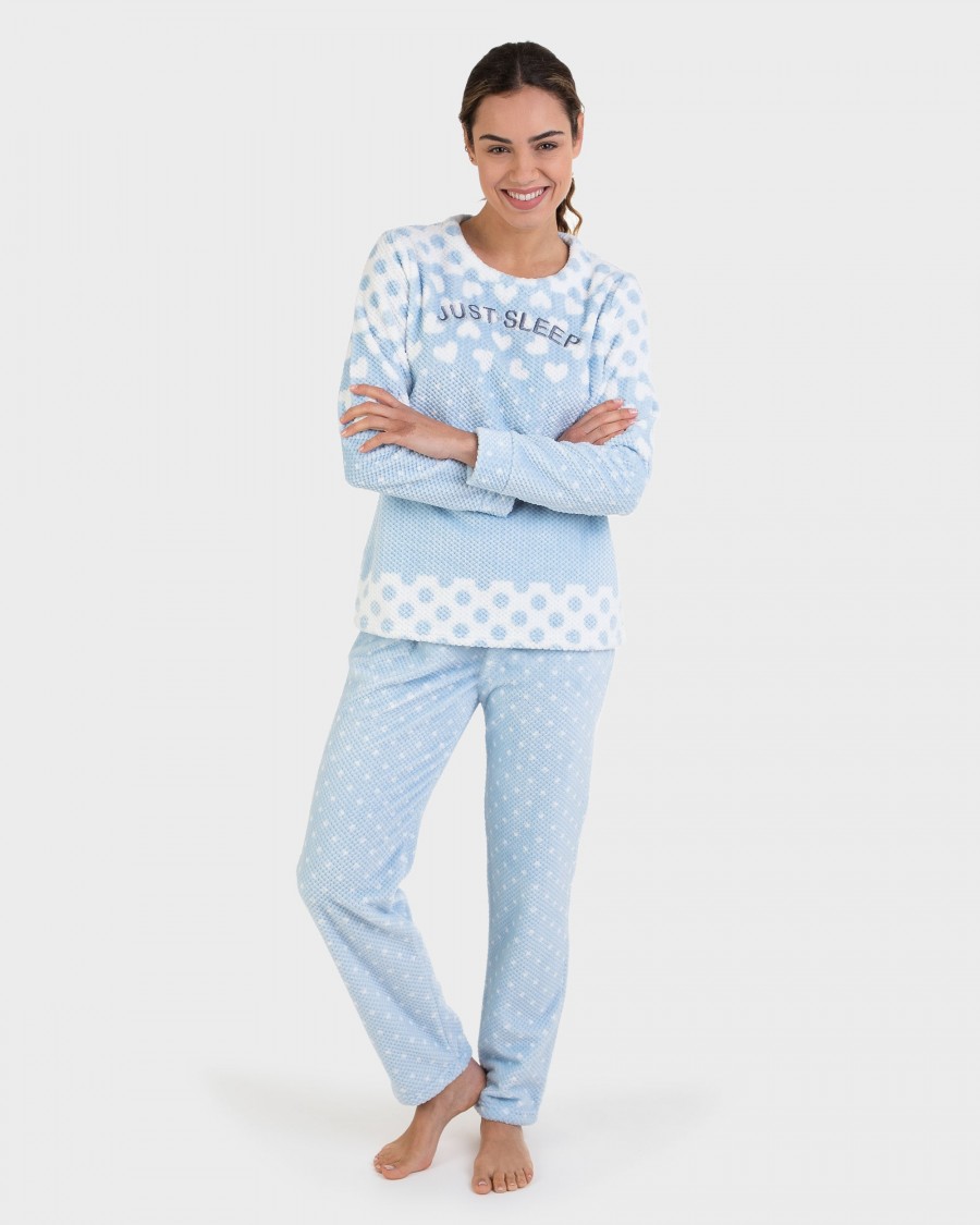 Pijama llarg polar relleu