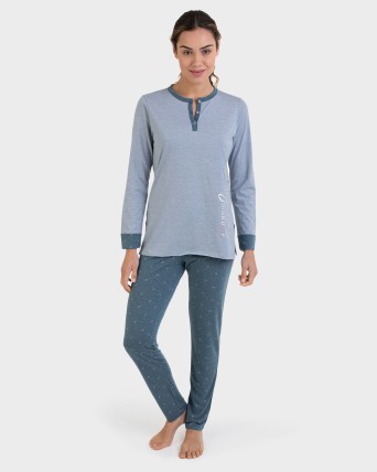 Pijama llarg llistat blau...