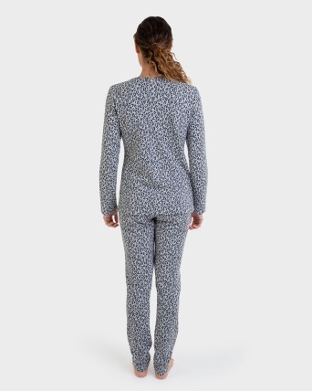 Pijama llarg jacquard animal print
