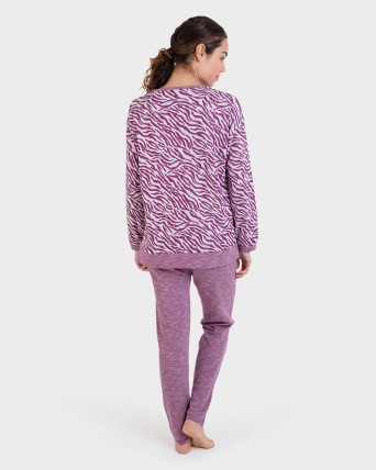 Pijama largo Jacquard cenefas