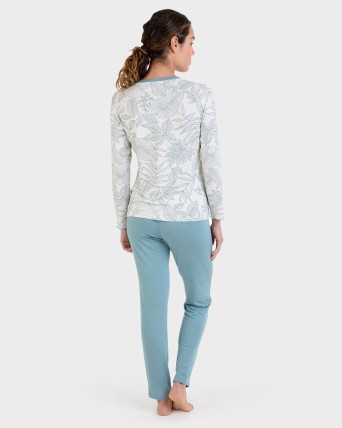 Pijama largo bambú crudo
