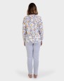 Pijama largo gris estampado all over