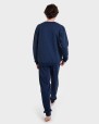 Pijama largo azul Jacquard cruces