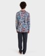 Pijama llarg gris estampat