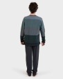 Pijama largo Jacquard verde bloques