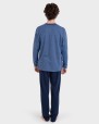 Pijama llarg jacquard blau