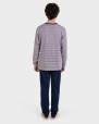 Pijama llarg gris llistat